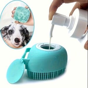 5for$10 Pet Silicone Sift Bristle Massage Bath Brush Body Wash Shampoo Blue Teal
